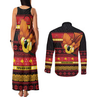 Papua New Guinea Christmas Couples Matching Tank Maxi Dress and Long Sleeve Button Shirt Bikpela hamamas blong dispela Krismas LT14 - Polynesian Pride