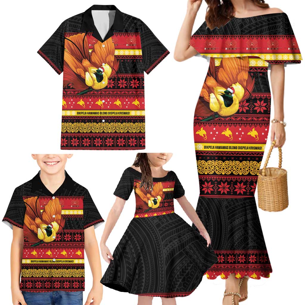 Papua New Guinea Christmas Family Matching Mermaid Dress and Hawaiian Shirt Bikpela hamamas blong dispela Krismas LT14 - Polynesian Pride