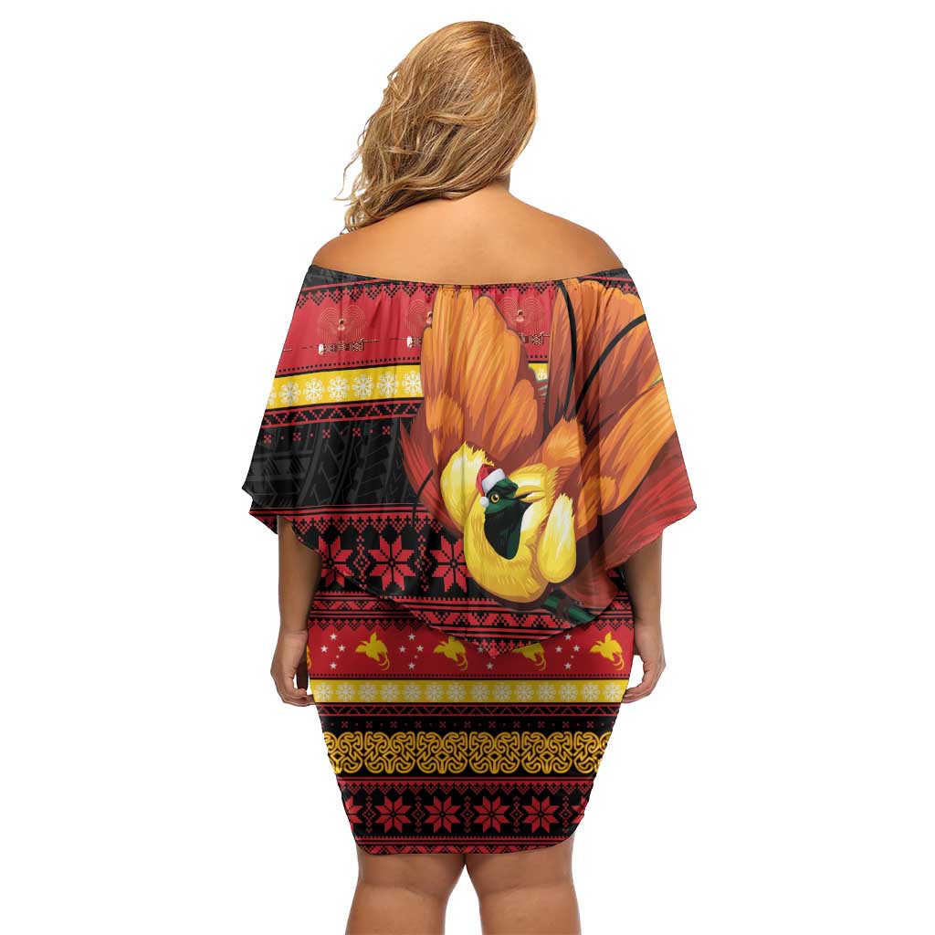 Papua New Guinea Christmas Family Matching Off Shoulder Short Dress and Hawaiian Shirt Bikpela hamamas blong dispela Krismas LT14 - Polynesian Pride