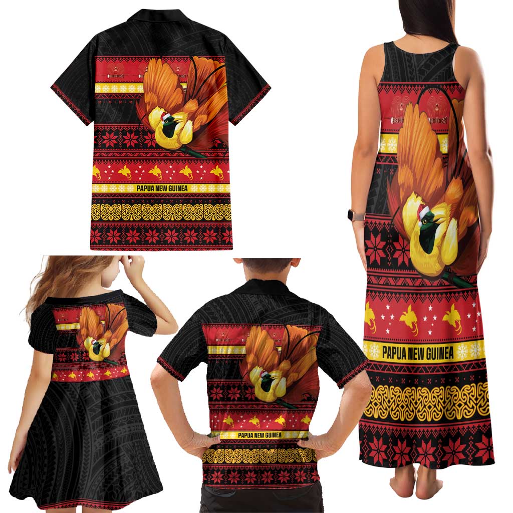 Papua New Guinea Christmas Family Matching Tank Maxi Dress and Hawaiian Shirt Bikpela hamamas blong dispela Krismas LT14 - Polynesian Pride