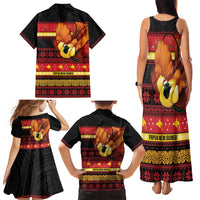 Papua New Guinea Christmas Family Matching Tank Maxi Dress and Hawaiian Shirt Bikpela hamamas blong dispela Krismas LT14 - Polynesian Pride