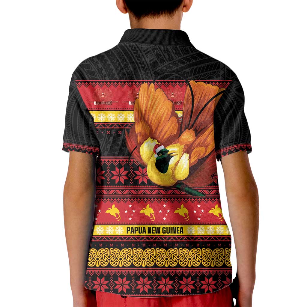 Papua New Guinea Christmas Kid Polo Shirt Bikpela hamamas blong dispela Krismas LT14 - Polynesian Pride