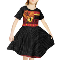 Papua New Guinea Christmas Kid Short Sleeve Dress Bikpela hamamas blong dispela Krismas LT14 - Polynesian Pride