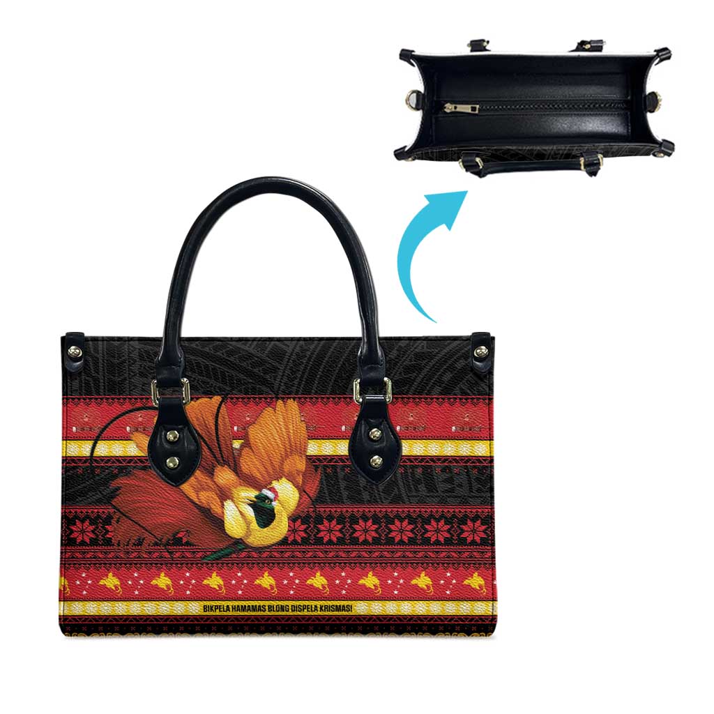 Papua New Guinea Christmas Leather Bag Bikpela hamamas blong dispela Krismas - Polynesian Pride