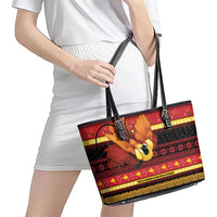 Papua New Guinea Christmas Leather Tote Bag Bikpela hamamas blong dispela Krismas - Polynesian Pride