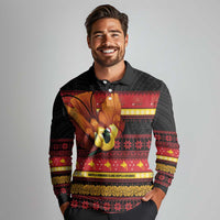 Papua New Guinea Christmas Long Sleeve Polo Shirt Bikpela hamamas blong dispela Krismas LT14 - Polynesian Pride