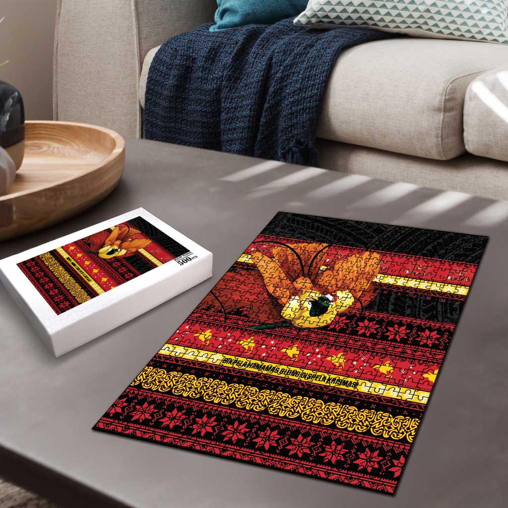 Papua New Guinea Christmas Puzzle Bikpela hamamas blong dispela Krismas - Polynesian Pride