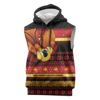 Papua New Guinea Christmas Sleeveless Hoodie Bikpela hamamas blong dispela Krismas LT14 Red - Polynesian Pride