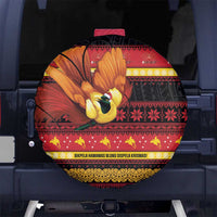 Papua New Guinea Christmas Spare Tire Cover Bikpela hamamas blong dispela Krismas LT14 No hole Red - Polynesian Pride