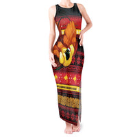 Papua New Guinea Christmas Tank Maxi Dress Bikpela hamamas blong dispela Krismas LT14 Women Red - Polynesian Pride