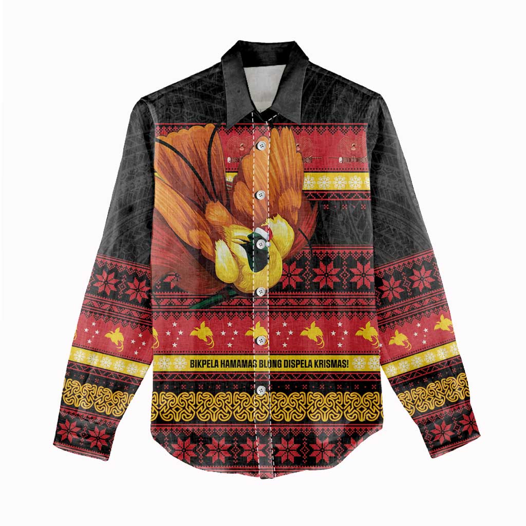 Papua New Guinea Christmas Women Casual Shirt Bikpela hamamas blong dispela Krismas LT14 - Polynesian Pride