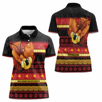 Papua New Guinea Christmas Women Polo Shirt Bikpela hamamas blong dispela Krismas LT14 - Polynesian Pride