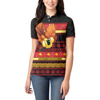 Papua New Guinea Christmas Women Polo Shirt Bikpela hamamas blong dispela Krismas LT14 - Polynesian Pride