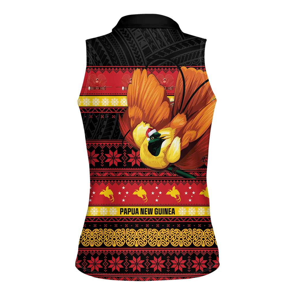 Papua New Guinea Christmas Women Sleeveless Polo Shirt Bikpela hamamas blong dispela Krismas LT14 - Polynesian Pride
