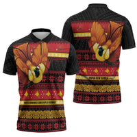 Papua New Guinea Christmas Zipper Polo Shirt Bikpela hamamas blong dispela Krismas LT14 - Polynesian Pride