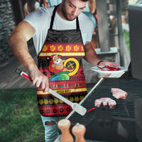 Vanuatu Christmas Apron Joyeux Noel Surfing Santa With Boar Tusk - Polynesian Pride