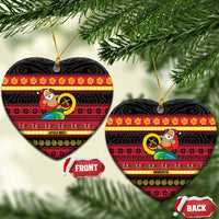 Vanuatu Christmas Ceramic Ornament Joyeux Noel Surfing Santa With Boar Tusk - Polynesian Pride