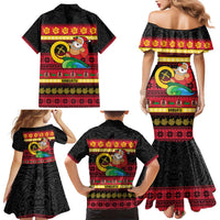 Vanuatu Christmas Family Matching Mermaid Dress and Hawaiian Shirt Joyeux Noel Surfing Santa With Boar Tusk LT14 - Polynesian Pride