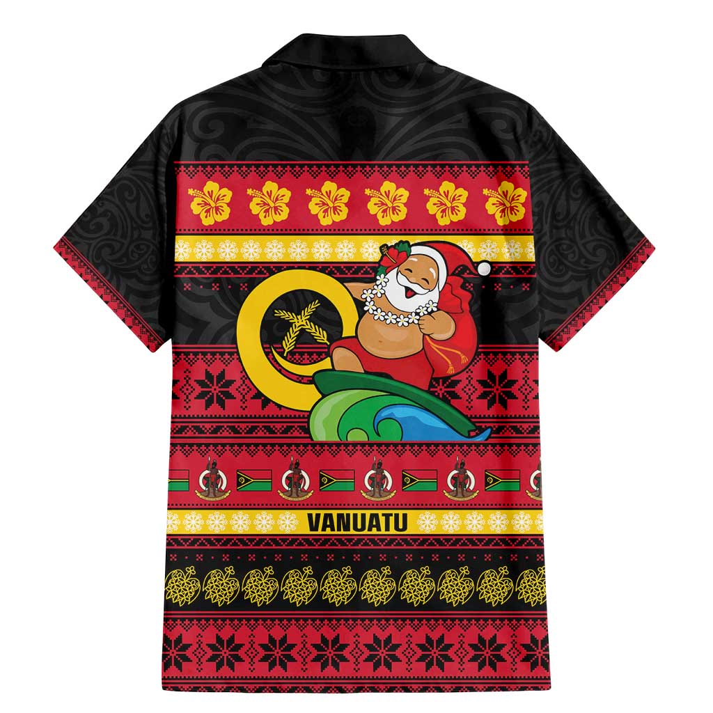 Vanuatu Christmas Family Matching Mermaid Dress and Hawaiian Shirt Joyeux Noel Surfing Santa With Boar Tusk LT14 - Polynesian Pride