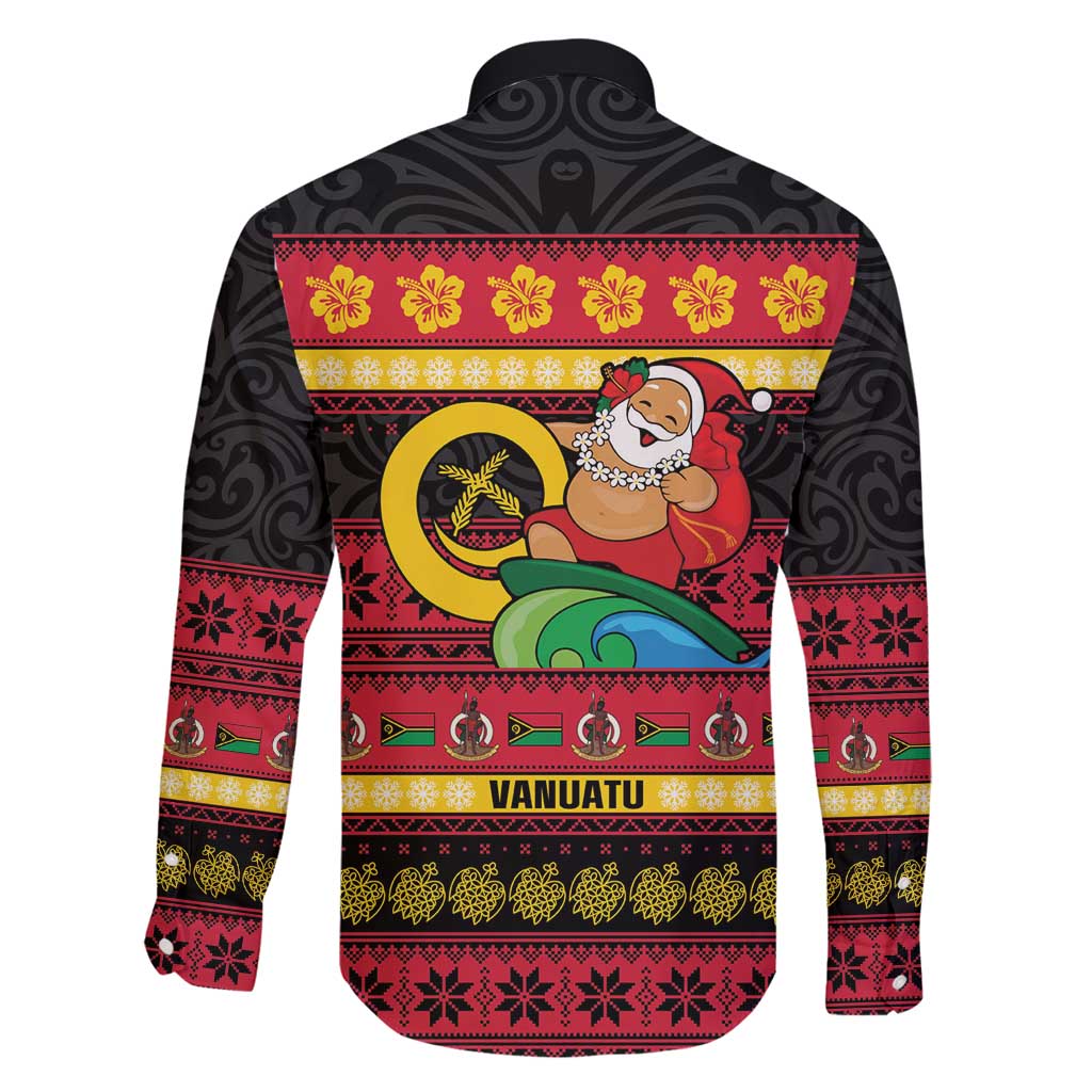 Vanuatu Christmas Family Matching Mermaid Dress and Hawaiian Shirt Joyeux Noel Surfing Santa With Boar Tusk LT14 - Polynesian Pride