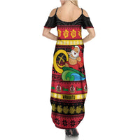 Vanuatu Christmas Family Matching Summer Maxi Dress and Hawaiian Shirt Joyeux Noel Surfing Santa With Boar Tusk LT14 - Polynesian Pride