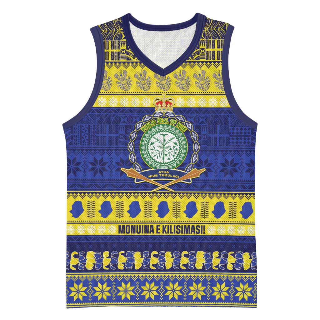 Niue Christmas Basketball Jersey Monuina e Kilisimasi Hiapo Motifs - Polynesian Pride