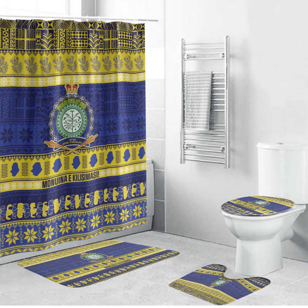 Niue Christmas Bathroom Set Monuina e Kilisimasi Hiapo Motifs - Polynesian Pride