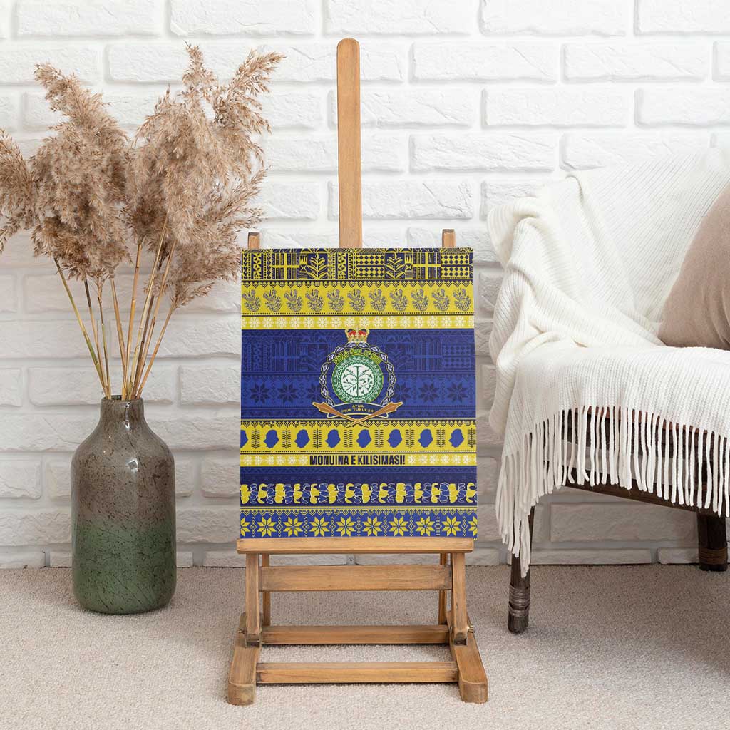 Niue Christmas Canvas Wall Art Monuina e Kilisimasi Hiapo Motifs - Polynesian Pride