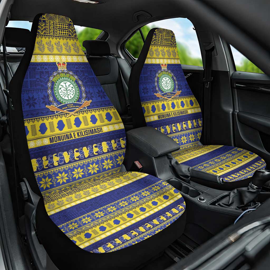 Niue Christmas Car Seat Cover Monuina e Kilisimasi Hiapo Motifs - Polynesian Pride