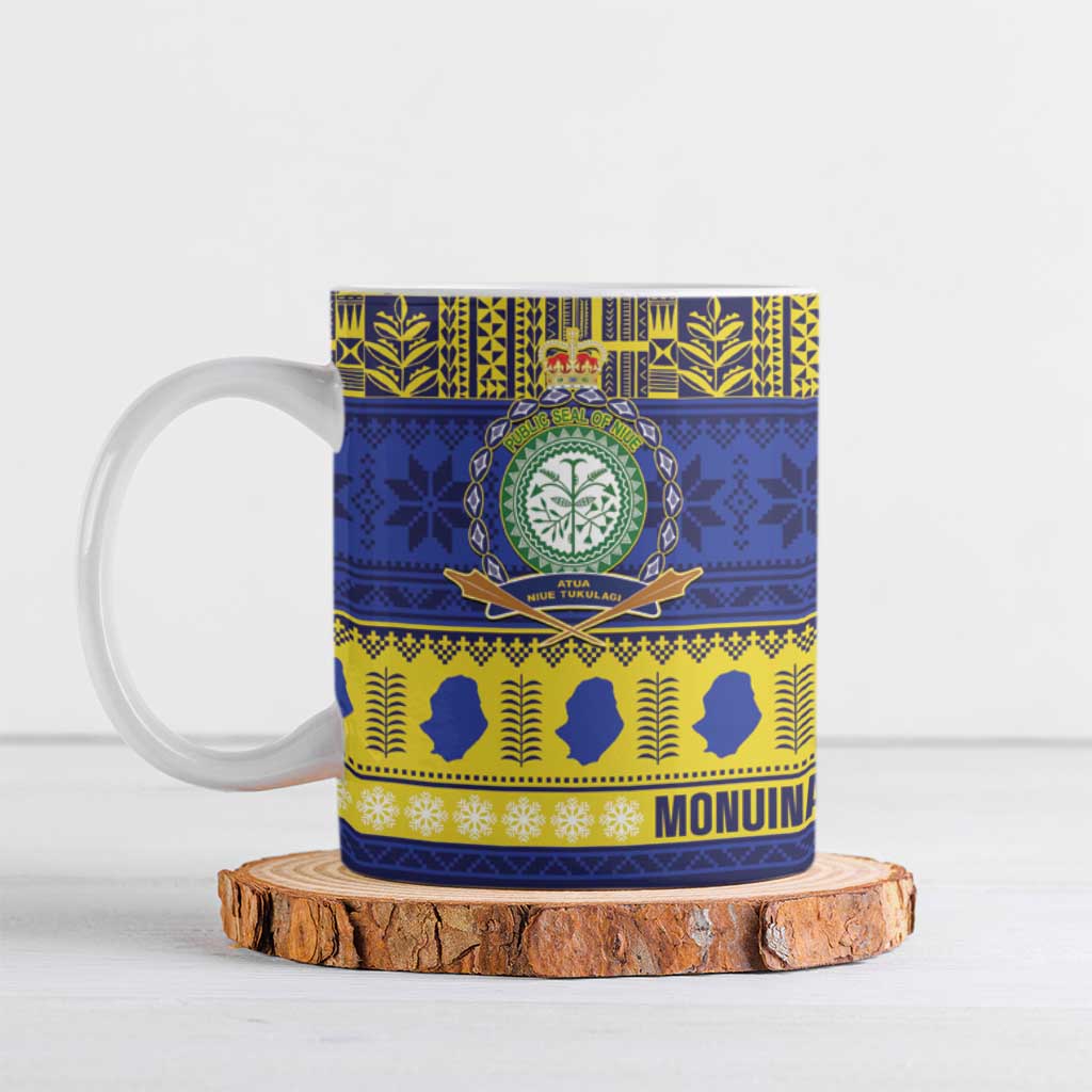 Niue Christmas Ceramic Mug Monuina e Kilisimasi Hiapo Motifs - Polynesian Pride
