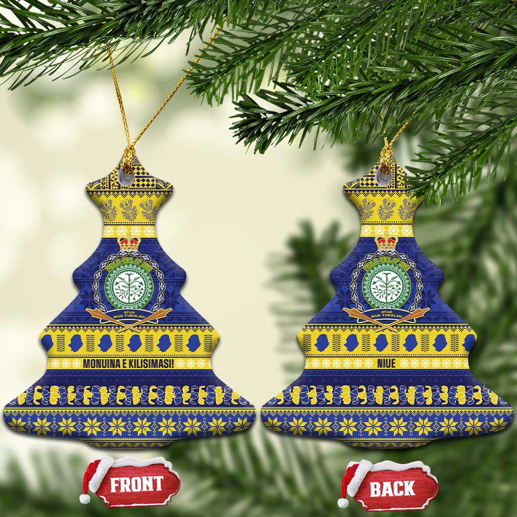 Niue Christmas Ceramic Ornament Monuina e Kilisimasi Hiapo Motifs - Polynesian Pride