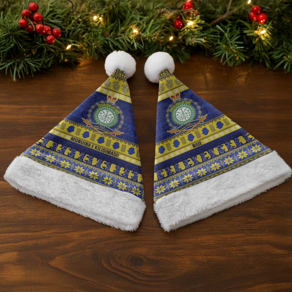 Niue Christmas Santa Hat Monuina e Kilisimasi Hiapo Motifs - Polynesian Pride