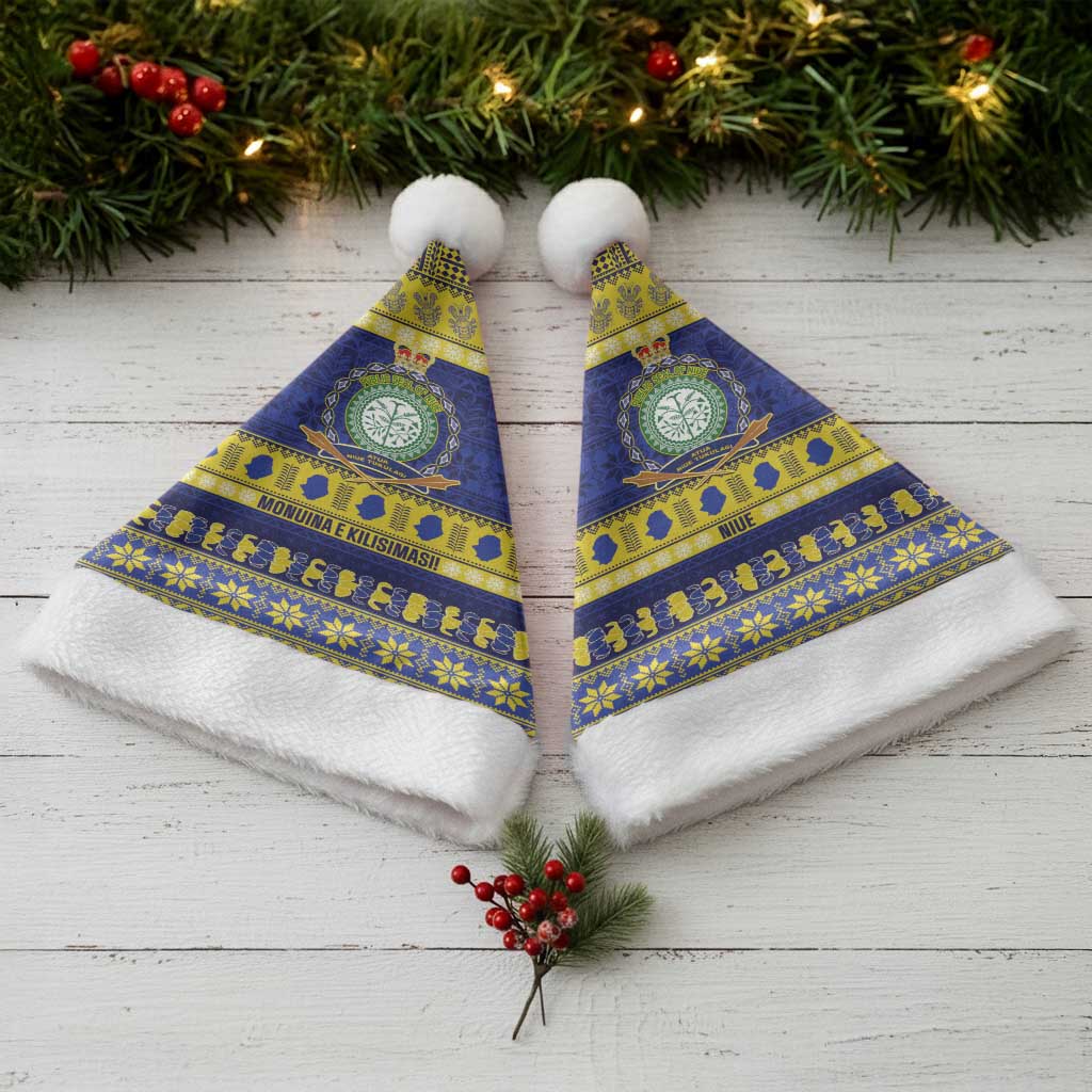 Niue Christmas Santa Hat Monuina e Kilisimasi Hiapo Motifs - Polynesian Pride