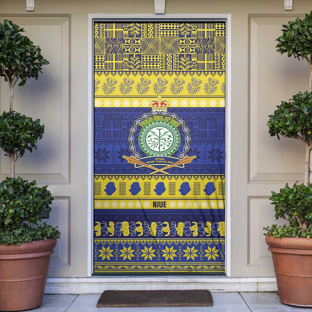Niue Christmas Door Cover Monuina e Kilisimasi Hiapo Motifs - Polynesian Pride