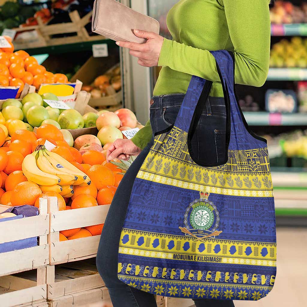 Niue Christmas Grocery Bag Monuina e Kilisimasi Hiapo Motifs - Polynesian Pride