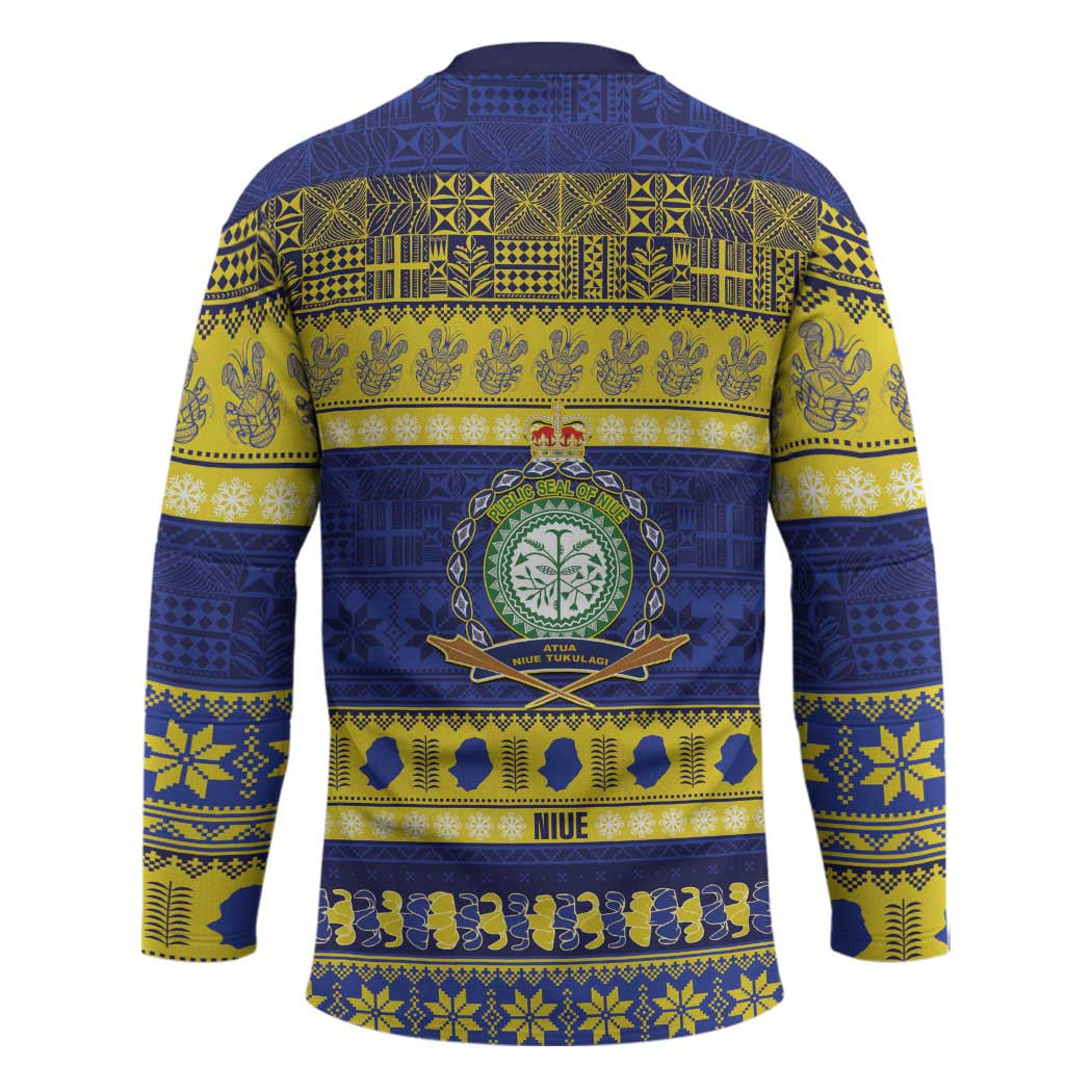 Niue Christmas Hockey Jersey Monuina e Kilisimasi Hiapo Motifs - Polynesian Pride