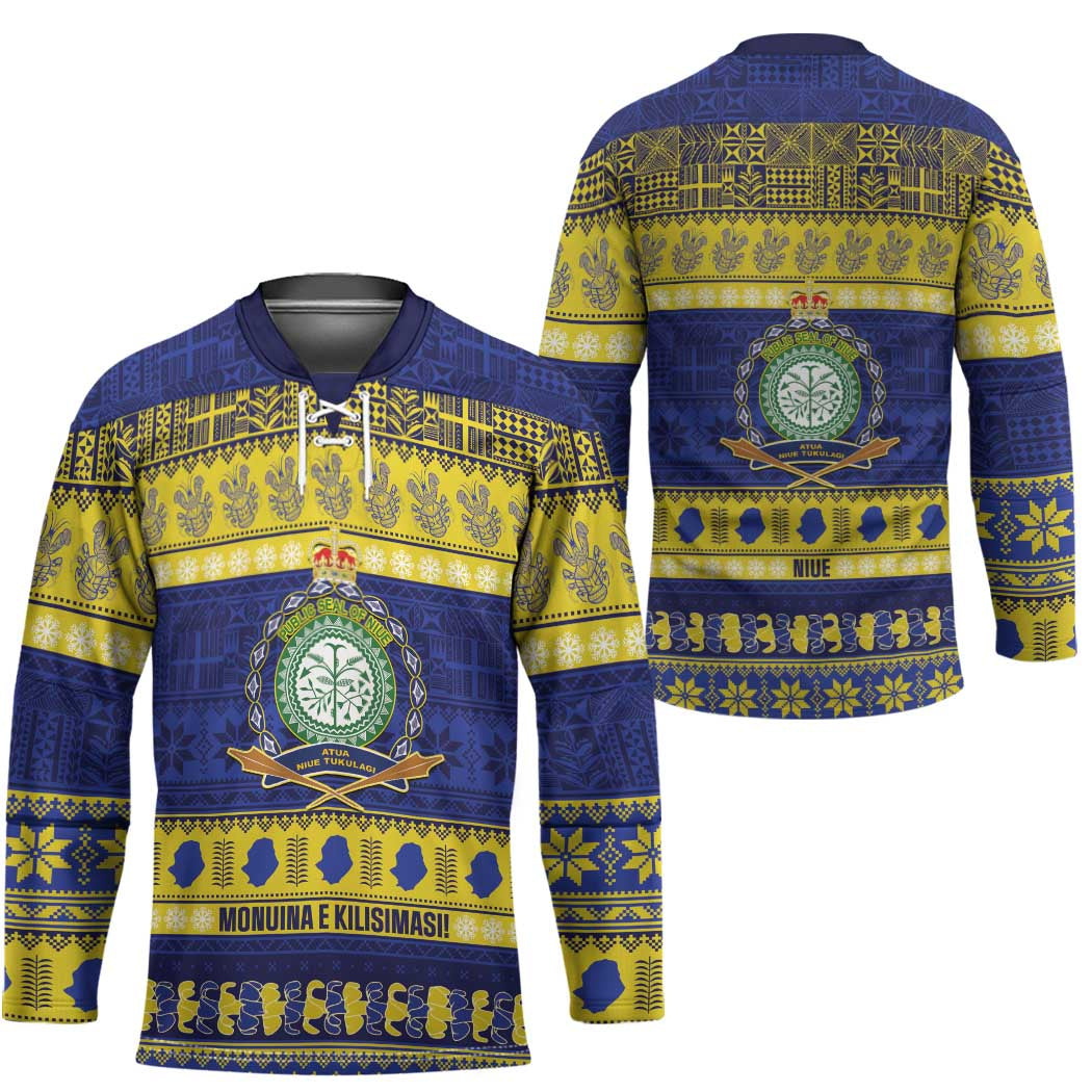 Niue Christmas Hockey Jersey Monuina e Kilisimasi Hiapo Motifs - Polynesian Pride