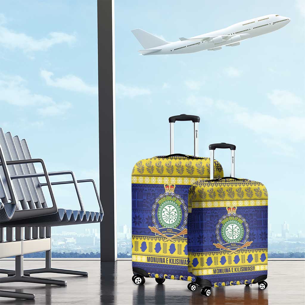 Niue Christmas Luggage Cover Monuina e Kilisimasi Hiapo Motifs LT14 - Polynesian Pride