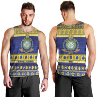 Niue Christmas Men Tank Top Monuina e Kilisimasi Hiapo Motifs LT14 - Polynesian Pride