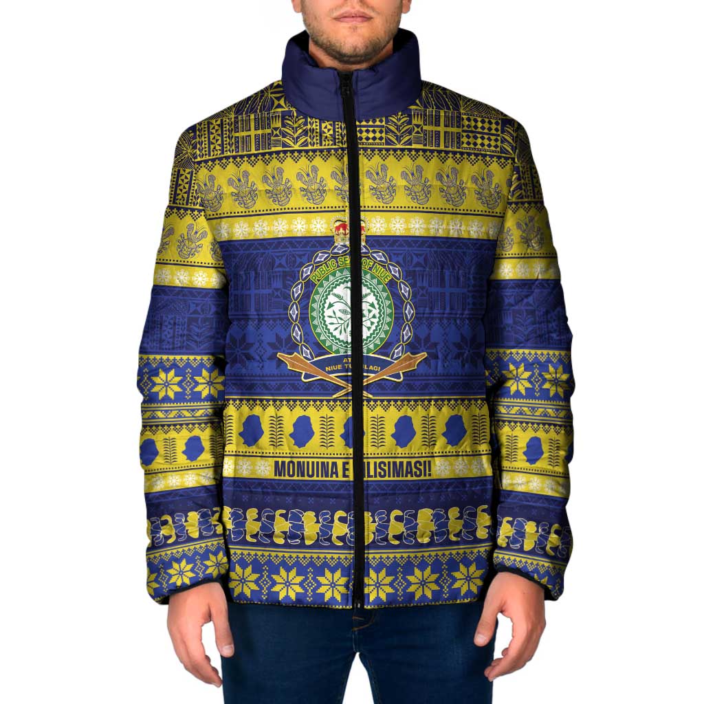 Niue Christmas Padded Jacket Monuina e Kilisimasi Hiapo Motifs - Polynesian Pride