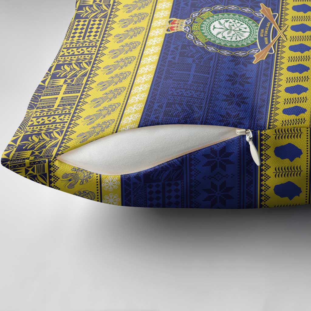 Niue Christmas Pillow Cover Monuina e Kilisimasi Hiapo Motifs LT14 - Polynesian Pride