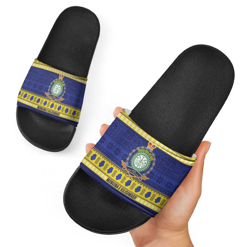 Niue Christmas Slide Sandals Monuina e Kilisimasi Hiapo Motifs LT14 - Polynesian Pride