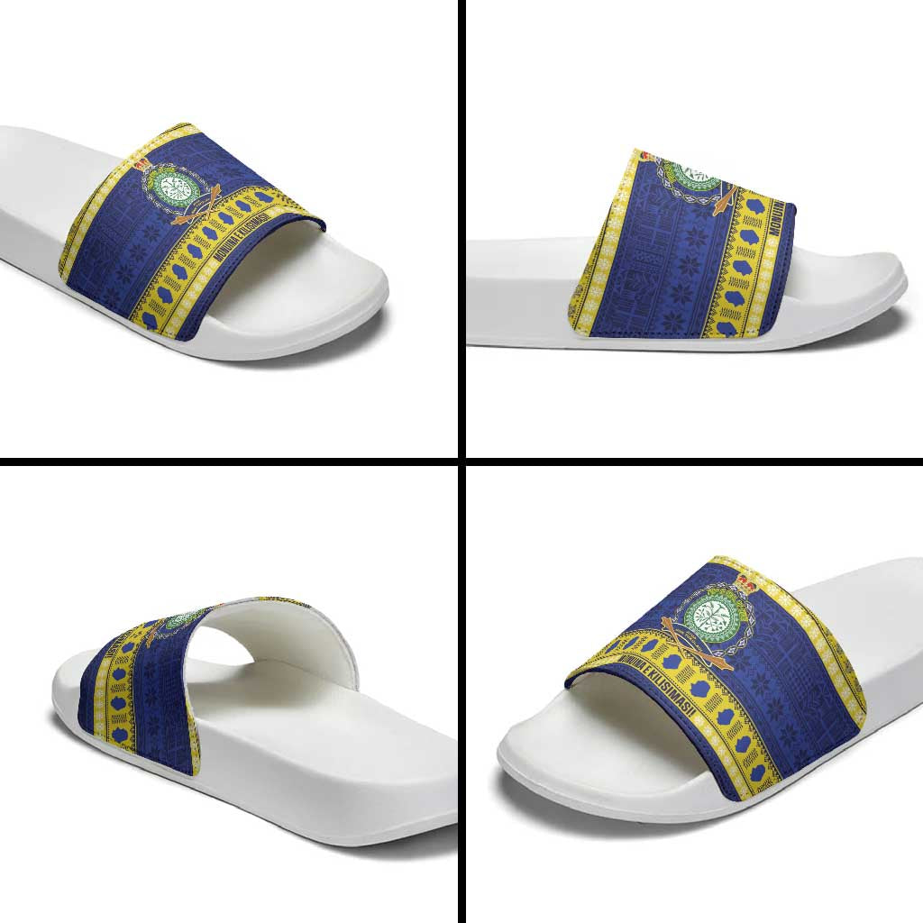 Niue Christmas Slide Sandals Monuina e Kilisimasi Hiapo Motifs LT14 - Polynesian Pride