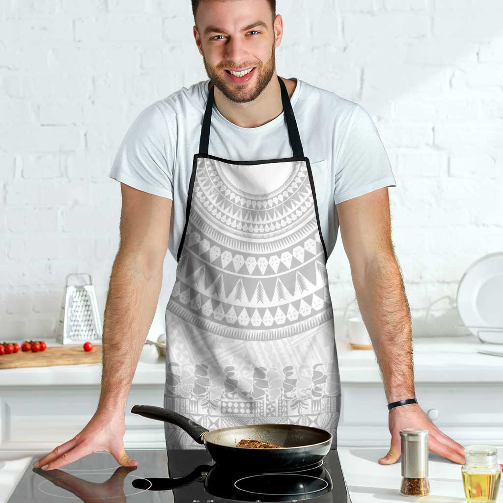 Niue White Sunday Apron Tapu Fanau Ia Puakenikeni Hiapo Pattern - Polynesian Pride