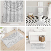 Niue White Sunday Bathroom Set Tapu Fanau Ia Puakenikeni Hiapo Pattern LT14 - Polynesian Pride