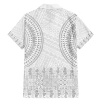 Niue White Sunday Family Matching Summer Maxi Dress and Hawaiian Shirt Tapu Fanau Ia Puakenikeni Hiapo Pattern LT14 - Polynesian Pride