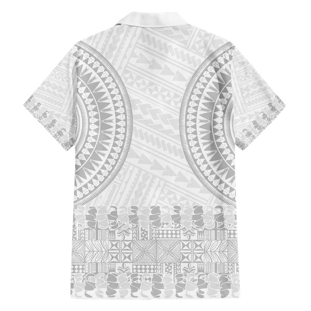 Niue White Sunday Hawaiian Shirt Tapu Fanau Ia Puakenikeni Hiapo Pattern LT14 - Polynesian Pride