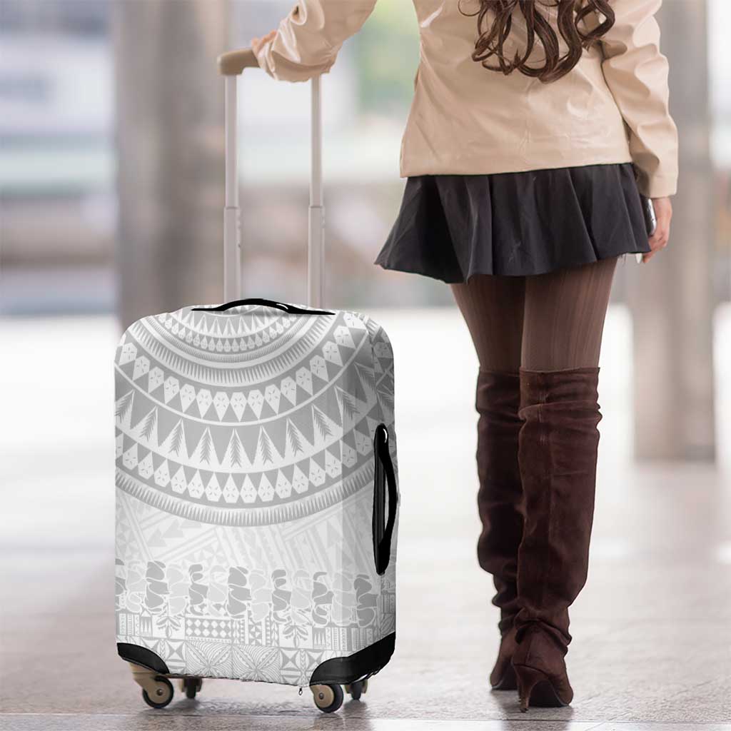 Niue White Sunday Luggage Cover Tapu Fanau Ia Puakenikeni Hiapo Pattern - Polynesian Pride
