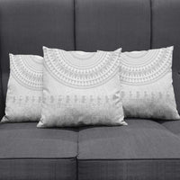 Niue White Sunday Pillow Cover Tapu Fanau Ia Puakenikeni Hiapo Pattern - Polynesian Pride
