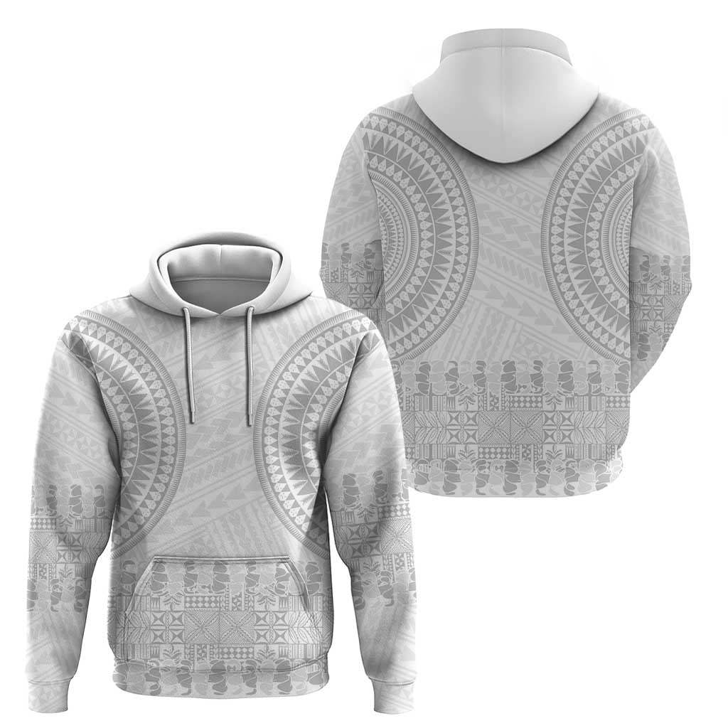 Niue White Sunday Zip Hoodie Tapu Fanau Ia Puakenikeni Hiapo Pattern - Polynesian Pride
